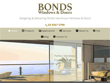 Tablet Screenshot of bondswindows.com.au